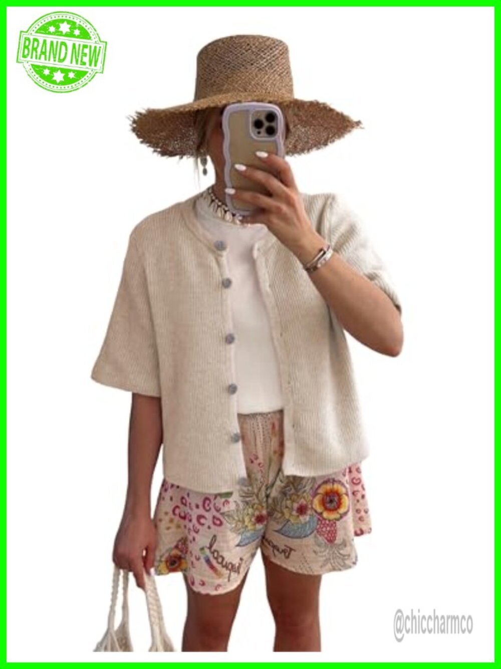Lightweight Short Sleeve Button-Down Cardigan Sweater